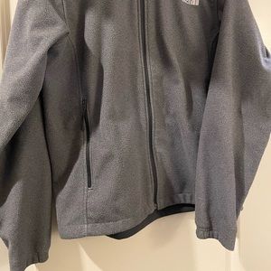Gray The North Face Zipper Fleece Jacket - Mens Small